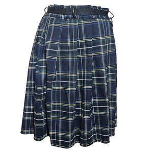 Current Mood Navy Plaid Mini Skirt
